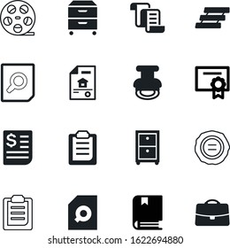document vector icon set such as: certified, shadow, commerce, tool, residential, lease, security, sale, label, ink, decoration, finance, businessman, grunge, video, entertainment, magnification