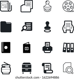 document vector icon set such as: photocopier, television, holding, qualification, camera, copier, graphic, rounded, scanner, copy, magnifier, text, industry, film, searching, tool, daily