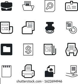 document vector icon set such as: account, case, searching, text, visual, technology, payment, cargo, tax, brief, binder, tourism, lock, reload, pay, start, cash, exchange, validate, copies