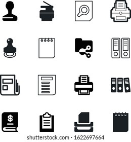 document vector icon set such as: searching, color, stack, article, share, annual, workplace, quality, magnifying, scanner, press, find, notification, finance, magnification, shape, pin, security
