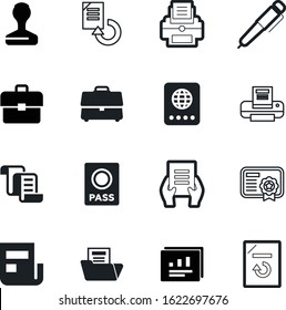 document vector icon set such as: verify, facade, antique, reporting, info, yes, linear, validate, achievement, tool, winner, approve, gift, analytics, ornament, conclusion, menu, notification, post