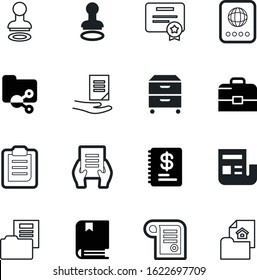 document vector icon set such as: global, share, mortgage, textbook, daily, folders, container, box, decoration, case, contracts, brief, article, checkmark, seal, note, colorful, school, pictogram