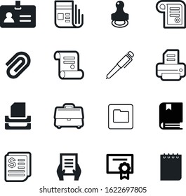 document vector icon set such as: ownership, quality, rubber, binder, menu, suitcase, singer, invitation, image, label, national, hold, tray, legal, contracts, daily, red, check, id, attachment