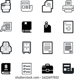 document vector icon set such as: swap, case, mirror, analytical, box, photocopier, sale, checklist, zoom, budget, lens, search, device, searching, copies, literature, organizer, multifunction