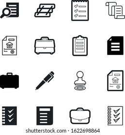 document vector icon set such as: commerce, set, shop, diploma, control, authority, task, search, glass, message, remember, schedule, lens, rounded, interface, silhouette, checkmark, clipboard