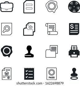 document vector icon set such as: bank, total, immigration, diploma, test, cinematography, information, shape, scroll, suitcase, post, tool, modern, filmstrip, conclusion, journey, printout, list