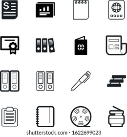 document vector icon set such as: global, total, daily, id, international, list, remember, multimedia, stack, pass, winner, reel, stock, article, silhouette, checkmark, info, device, newspaper, plan