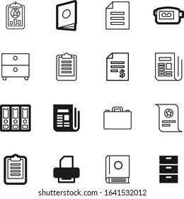 document vector icon set such as: receipt, case, library, decorative, analysis, home, payment, bill, creative, cupboard, reel, movie, paperwork, cinema, certification, shadow, commercial, fax