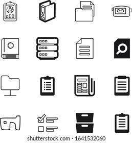 Document Vector Icon Set Such As: Inspector, Drawer, Film, Multiple, Handbook, Digital, Finance, Silhouette, Catalogue, Contract, Pile, Zoom, Reports, Ring, Camcorder, Analysis, Outline, Market