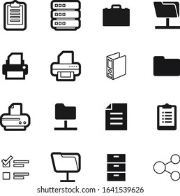 document vector icon set such as: security, image, checkmark, digital, brief, cloud, row, service, square, briefcase, school, share, binders, center, global, suitcase, organizer, bag, server