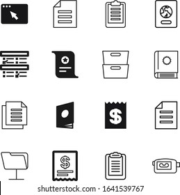 document vector icon set such as: citizenship, fitness, media, pass, passport, communication, reference, word, 3d, network, shop, sale, window, logistic, documentary, multiple, filing, restaurant