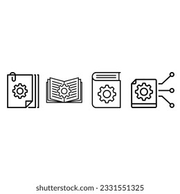 Document vector icon set. technical documentation illustration sign collection. manual symbol.