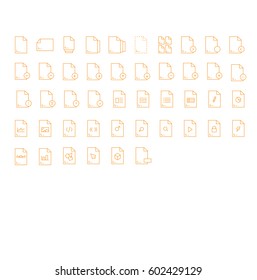 Document Vector Icon Set. Document thin icons if flat style. Actions with documents
