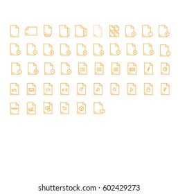 Document Vector Icon Set. Document thin icons if flat style. Actions with documents