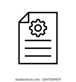 ícone do vetor de documento. documentação técnica ilustração sinal. símbolo manual.