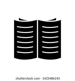 Document vector , icon template book silhoette illustration , emblem isolated simple vector for company icons