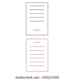 Document vector  icon. White background. Set vector icons