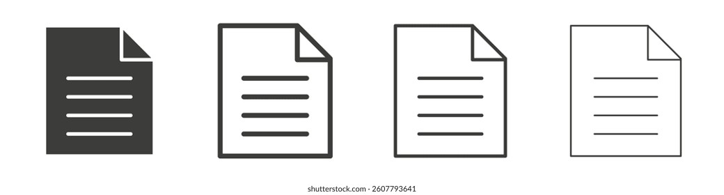 Document vector icons in black and blue colors