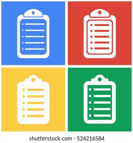 Document vector icons set. White illustration isolated for graphic and web design.