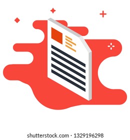 Document vector illustration. Document isometric icon 