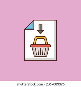 document Vector illustration on a transparent background. Premium quality symbols.Vector line flat color icon for concept and graphic design.