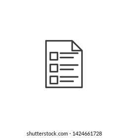 Document Vector Illustration, outline sign