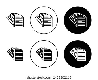 Document Vector Illustration Set. Information Management sign suitable for apps and websites UI design style.