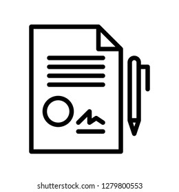 Document vector, insurance related line design editable stroke icon