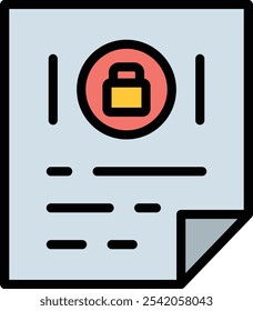 Document Vector Line Filled Icon Design