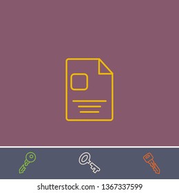 document vector line icon.Basic element illustration.document vector outline symbol design.Bonus broken key graphic concept
