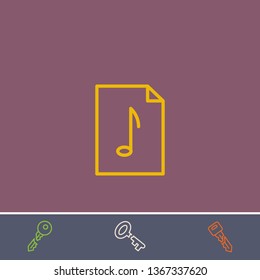 document vector line icon.Basic element illustration.document vector outline symbol design.Bonus broken key graphic concept