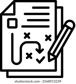 Document Vector Lineal Icon On White Background.