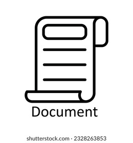 Document Vector outline Icon Design illustration. Education Symbol on White background EPS 10 File