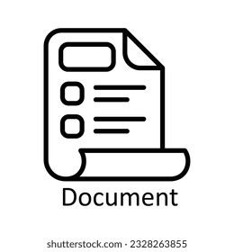 Document Vector outline Icon Design illustration. Education Symbol on White background EPS 10 File
