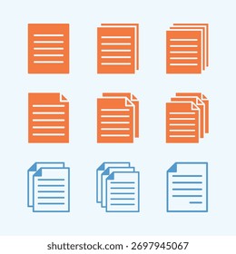Document vector set trendy gorgeous amazing design useful Illustration colorful background.eps