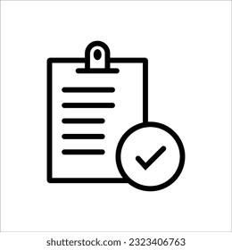 Document vector thin line icon