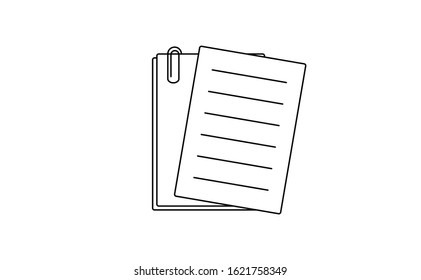 Document vector in white background. This document vector has several paper documents. This document consists of a document, documents clipper and documents icon.