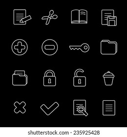 Document vector white icons  set
