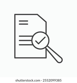 Document verification icon. line style vector icon.