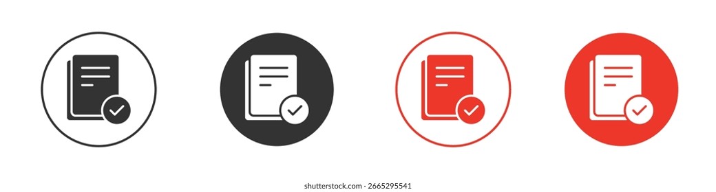 Ícone de verificação de documento para logotipo, símbolo de sinal de vetor para design