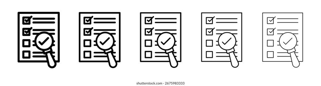 Ícone de verificação de documento para conceito móvel e design da Web.