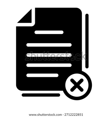 Document with a visible X mark, representing error, invalid data, rejected file, or incorrect entry.