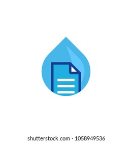 Document Water Logo Icon Design