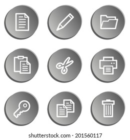 Document web icon set 1 , grey stickers set