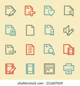 Document web icon set 1, retro color