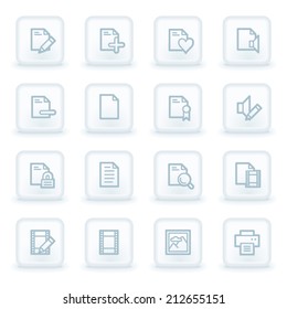 Document web icon set 1, white square buttons