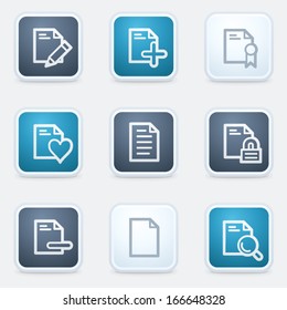 Document web icon set 2, square buttons