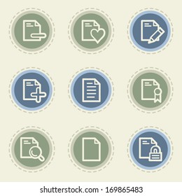 Document web icon set 2, vintage buttons