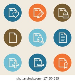 Document web icon set 2, color circle buttons