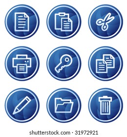 Document web icons, blue circle buttons series